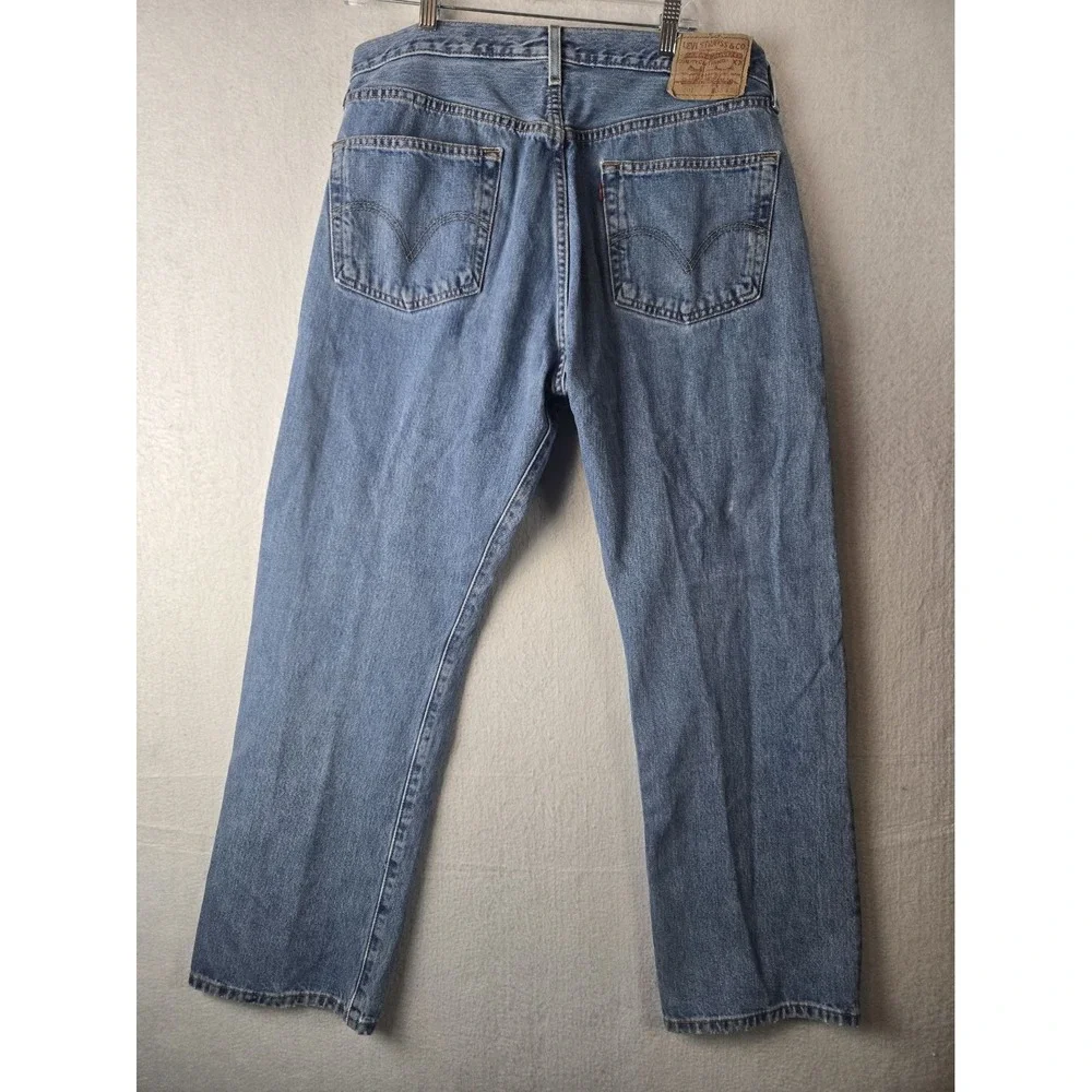 Levis Mens Blue 100% Cotton Denim Jeans 36 x 30 Button Fly